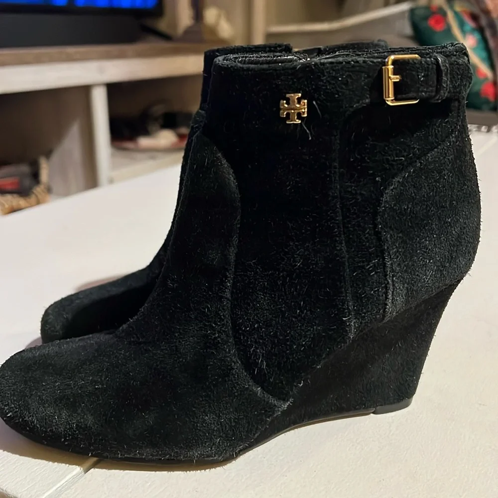 Tory Burch, Milan suede black ankle boots women’s size 6